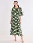 Whistle Polka Dot Empire Dress, Green product photo View 03 S