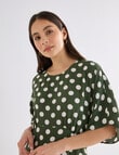 Whistle Polka Dot Empire Dress, Green product photo View 04 S