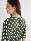 Whistle Polka Dot Empire Dress, Green product photo View 05 S