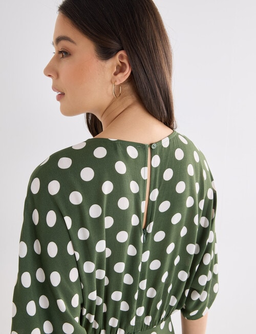 Whistle Polka Dot Empire Dress, Green product photo View 05 L