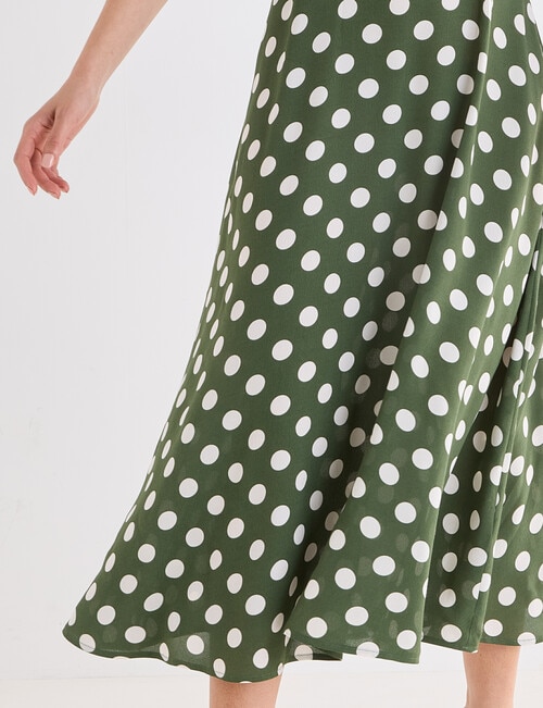 Whistle Polka Dot Empire Dress, Green product photo View 07 L