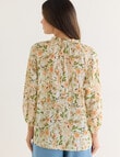 Whistle Romantic Floral Bohemian Blouse, Green product photo View 02 S