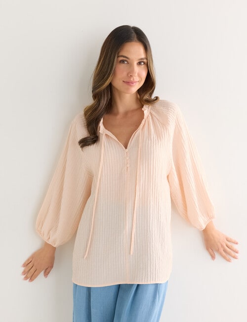 Whistle Bohemian Blouse, Light Peach product photo View 04 L