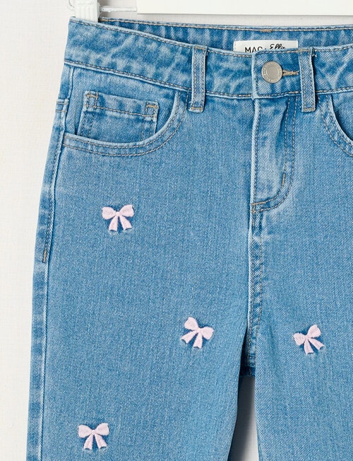 Mac & Ellie Bows Mom Jean, Light Blue product photo View 03 L