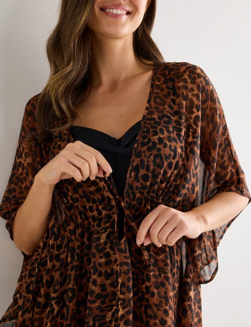 Zest Resort Chiffon Kaftan, Animal product photo View 04 L