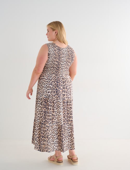 Studio Curve Shirred Bodice Dress, Animal Print product photo View 02 L