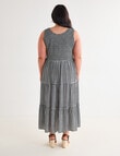 Studio Curve Shirred Bodice SL Dress, Black Gingham product photo View 02 S