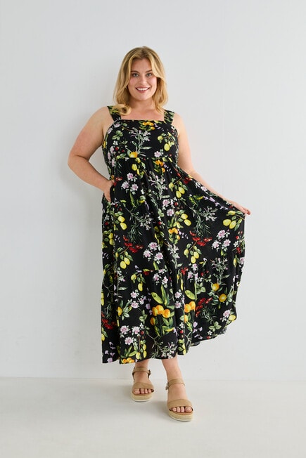 Studio Curve Printed Sundress, Citrus Fruits product photo View 03 L