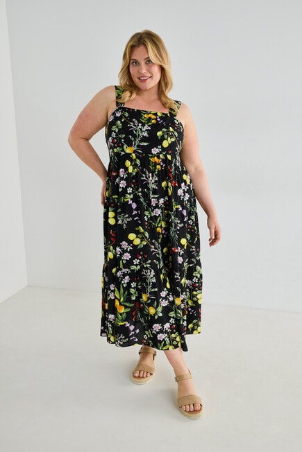 Studio Curve Printed Sundress, Citrus Fruits product photo View 07 L