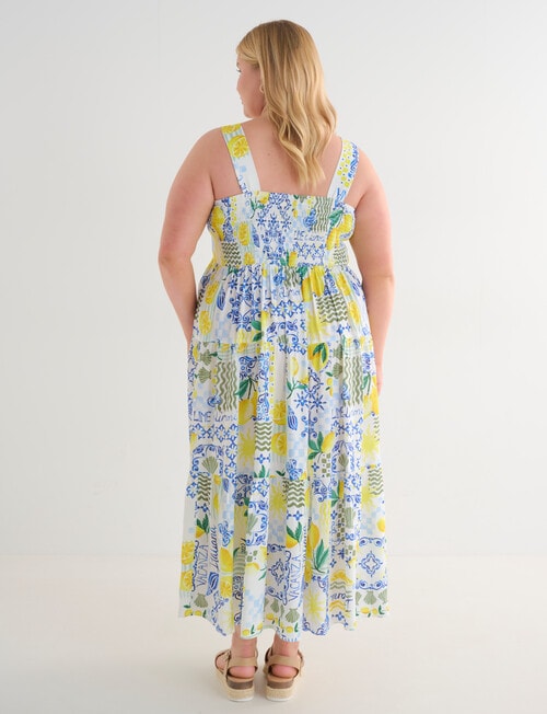 Studio Curve Printed Sundress, Lemon Print product photo View 02 L