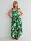 Studio Curve Printed Sundress, Green Leaf product photo