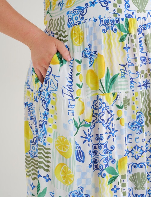 Studio Curve Printed Sundress, Lemon Print product photo View 04 L