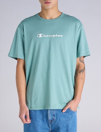 Champion Puff Script Tee, Beach Bungalow Blue product photo
