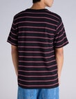 Champion Script Stripe Tee, Black, White & Cardinal product photo View 03 S