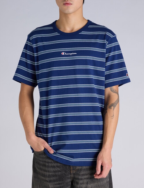 Champion Script Stripe Tee, Sail Away product photo