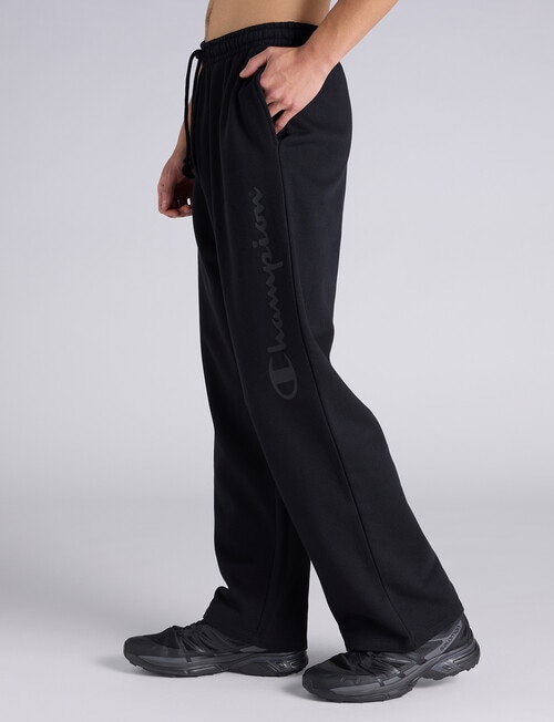 Champion Tonal Script Straight Leg Pants, Black product photo View 02 L
