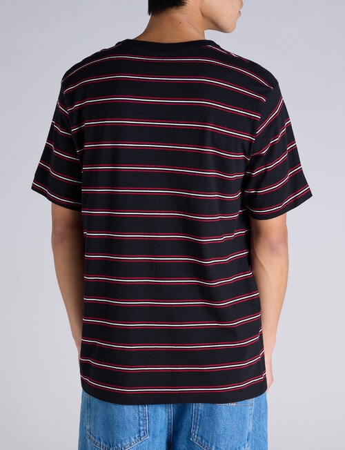 Champion Script Stripe Tee, Black, White & Cardinal product photo View 03 L