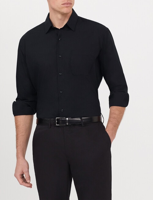 Van Heusen Classic Long Sleeve Poplin Shirt, Black product photo