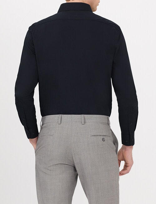 Van Heusen Tailored Long Sleeve Poplin Shirt, Black product photo View 02 L