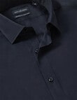 Van Heusen Tailored Long Sleeve Poplin Shirt, Black product photo View 03 S