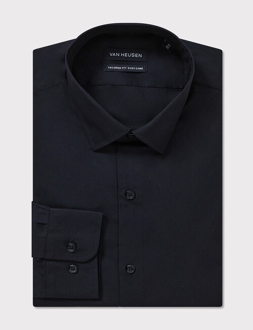 Van Heusen Tailored Long Sleeve Poplin Shirt, Black product photo View 04 L