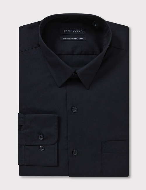 Van Heusen Classic Long Sleeve Poplin Shirt, Black product photo View 03 L