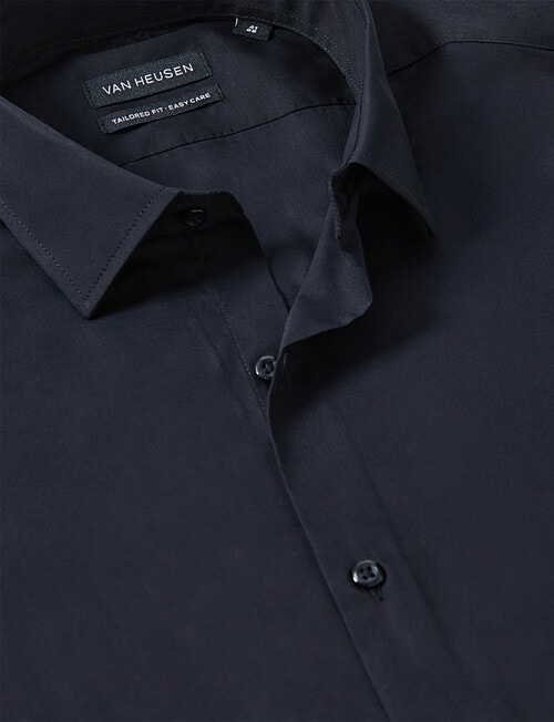 Van Heusen Tailored Long Sleeve Poplin Shirt, Black product photo View 03 L