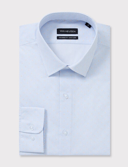 Van Heusen Tailored Long Sleeve Dash Print Shirt, Sky product photo View 04 L