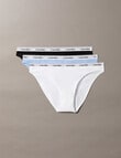 Calvin Klein Icon Logo Bikini Brief, 3-Pack, Black, White & Frozen Fjiord product photo