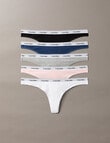 Calvin Klein Icon Logo Thong Brief, 5-Pack, Black, White, Grey & Dark Denim product photo