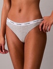 Calvin Klein Icon Logo Thong Brief, 5-Pack, Black, White, Grey & Dark Denim product photo View 02 S
