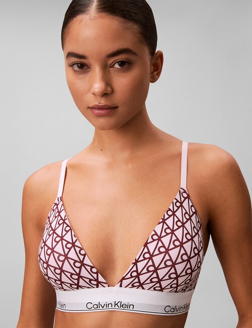 Calvin Klein Icon Cotton Modal Lightly Lined Triangle Bra, Bijou Modern Emblem product photo View 02 L