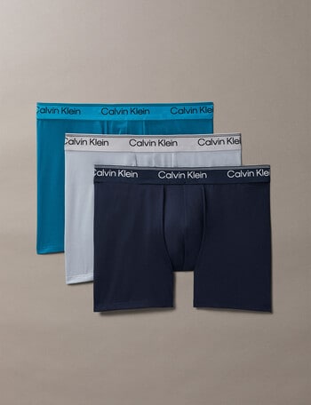 Calvin Klein Micro Stretch Boxer Brief, 3-Pack, Sleet, Teal Marine & Shoreline product photo