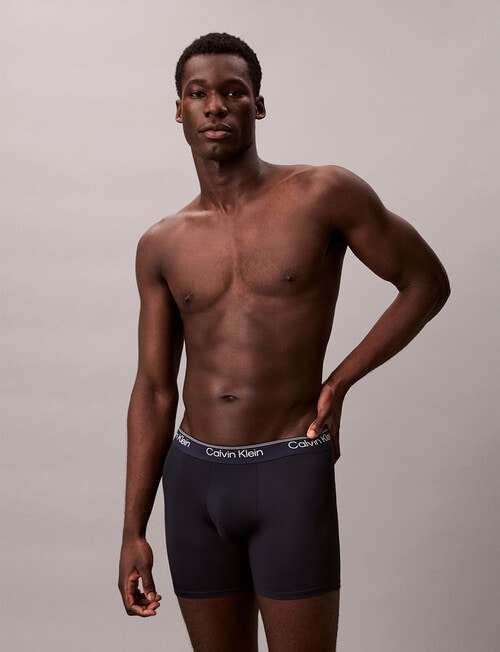 Calvin Klein Micro Stretch Boxer Brief, 3-Pack, Sleet, Teal Marine & Shoreline product photo View 02 L