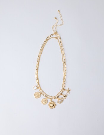 Whistle Accessories Ginko Charm Necklace, Gold Tone product photo