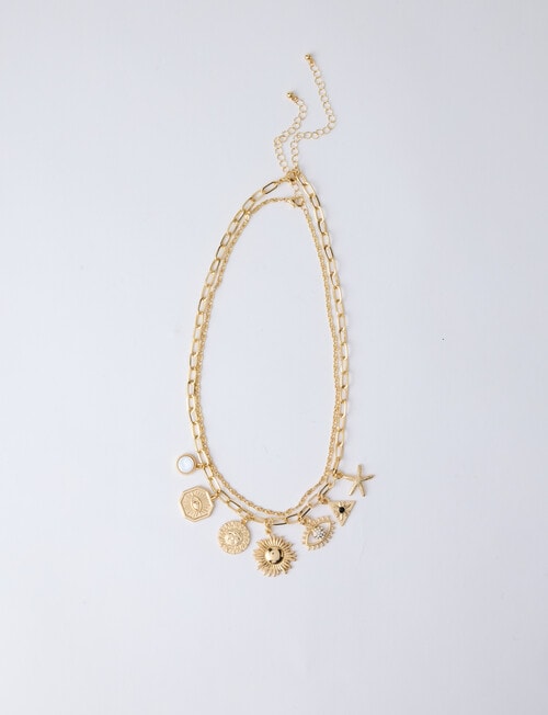 Whistle Accessories Ginko Charm Necklace, Gold Tone product photo