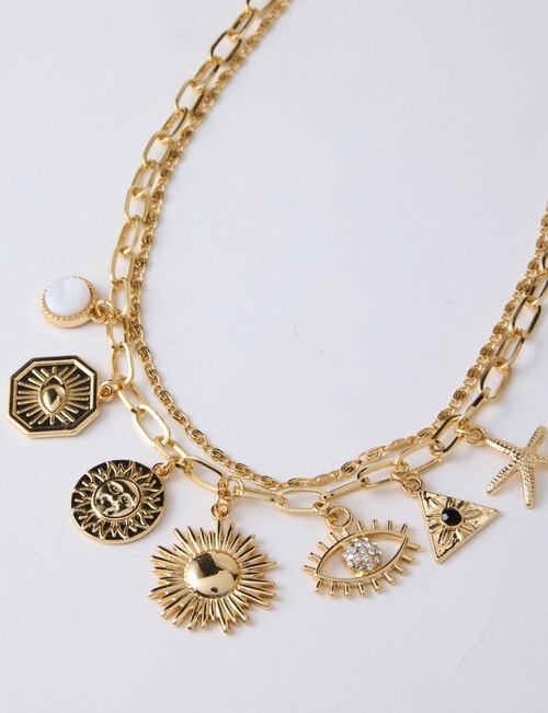 Whistle Accessories Ginko Charm Necklace, Gold Tone product photo View 02 L