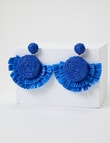 Whistle Accessories Raffia Drop Earring, Blue product photo