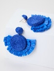 Whistle Accessories Raffia Drop Earring, Blue product photo View 02 S