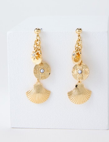 Whistle Accessories Ginko Charm Earring, Gold Tone product photo