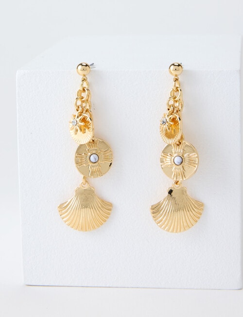 Whistle Accessories Ginko Charm Earring, Gold Tone product photo