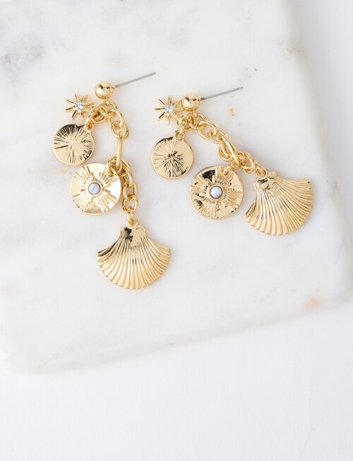 Whistle Accessories Ginko Charm Earring, Gold Tone product photo View 02 L