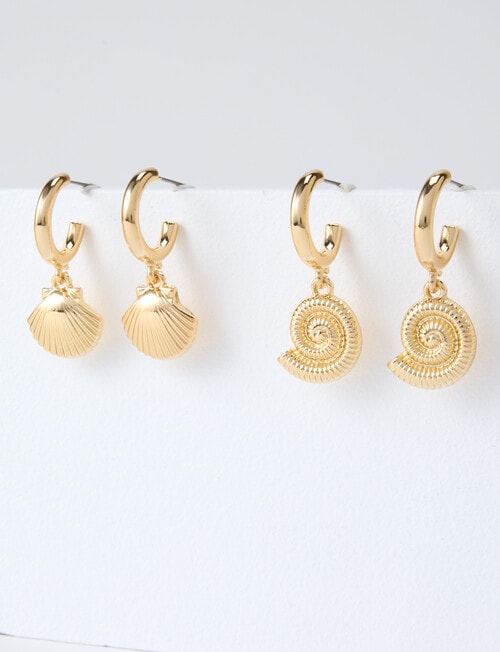 Whistle Accessories Seaside Charm Earring, Gold Tone product photo View 02 L