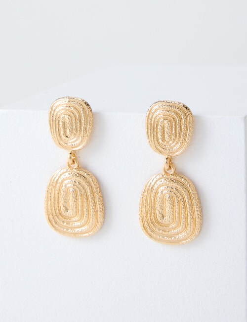 Whistle Accessories Double Drop Earring, Gold Tone product photo