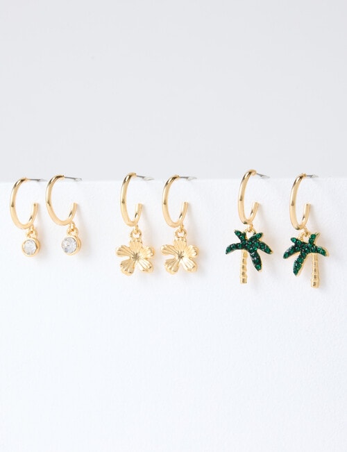Whistle Accessories Palm Charm Earring, Gold Tone product photo View 02 L
