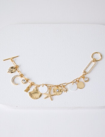 Whistle Accessories Ginko Charm Bracelet, Gold Tone product photo