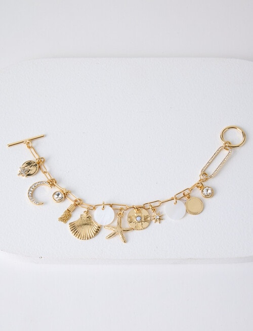 Whistle Accessories Ginko Charm Bracelet, Gold Tone product photo