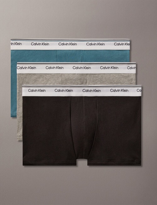 Calvin Klein Engineered Trunk, 3-Pack, Dusty Sage, Grey Heather & Black product photo