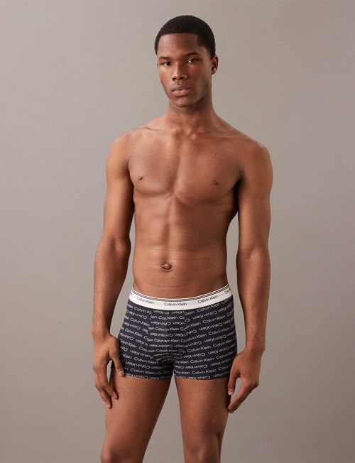 Calvin Klein Engineered Trunk, 3-Pack, Turbulence, Shoreline & Silver Foil product photo View 04 L