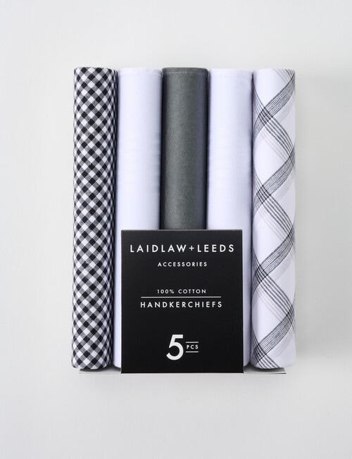 Laidlaw + Leeds Check Hankies, Charcoal product photo